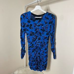 Zara Blue Floral Dress Size S